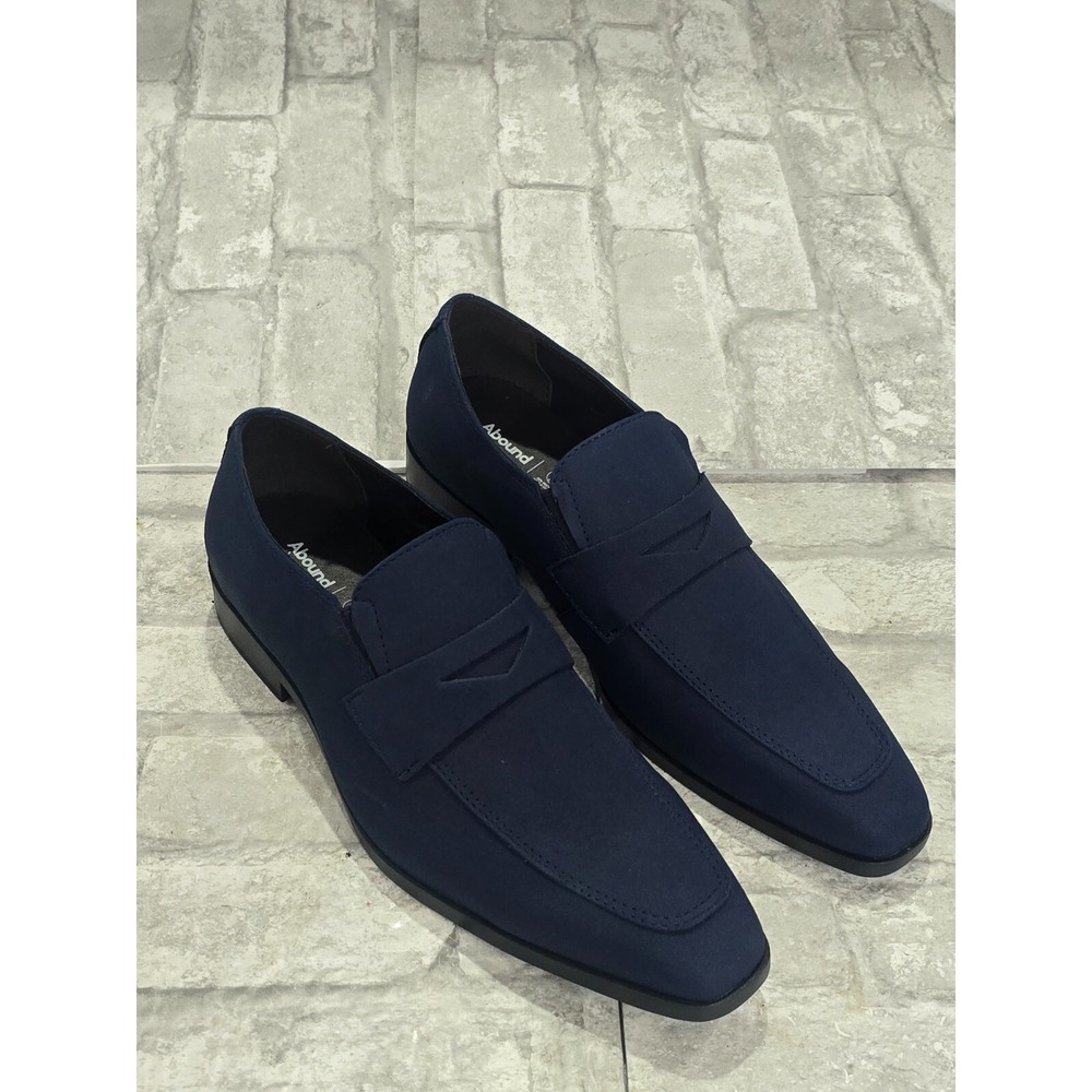 Abound Size 9.5 Navy Blue Soft‎ Faux Leather Comfort Penny Loafer Waylon NWOT